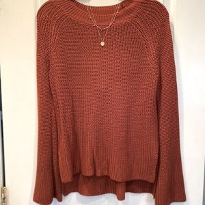 Bell sleeve sweater - RUST